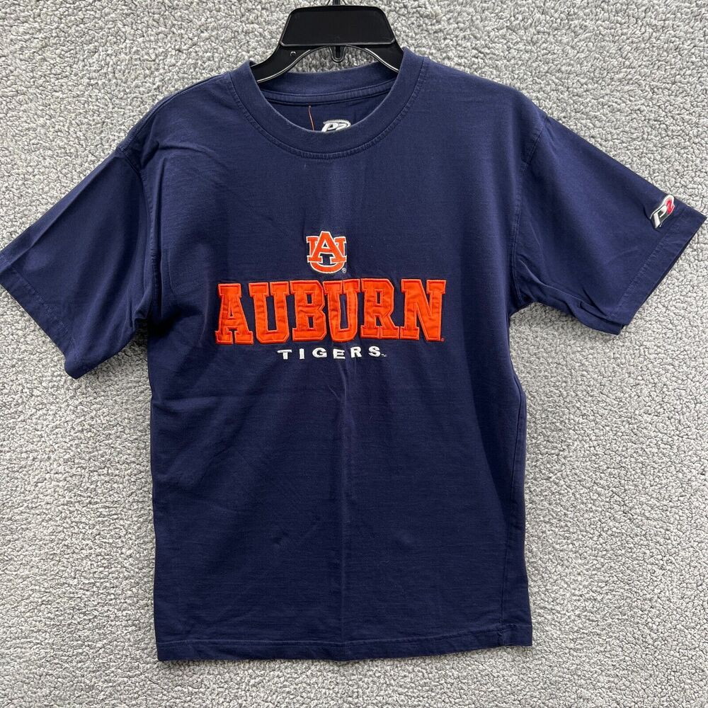 Auburn Tigers Embroidered NCAA Official Cotton Tee Shirt Blue Orange Size M